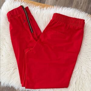 ZYIA Red Track Pants with Gold Zipper Size Medium